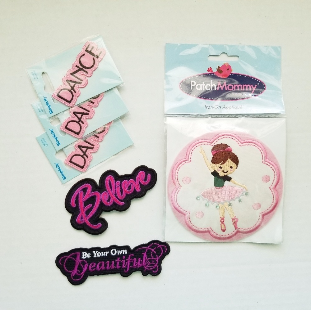 6 iron-on dance ballet patches